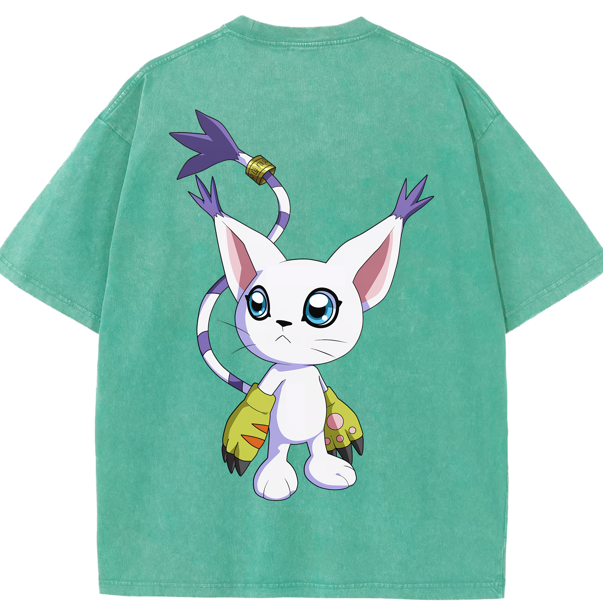 （画像用） Digimon デジタルモンスター/デジモン 綿100% ヴィンテージ風 半袖Tシャツ（背面プリント）